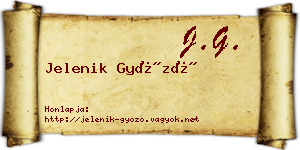 Jelenik Győző névjegykártya